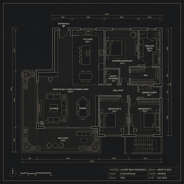 3BHK Floor Plan
